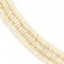 Freshwater cultured pearl, white, keshi roundel, 3.5-4mm x 41cm