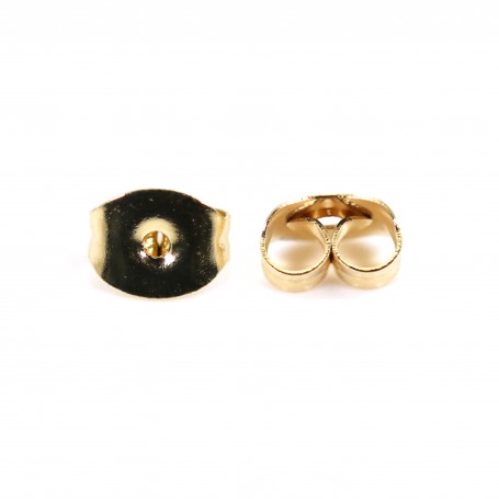 Earring Back 6mm - 304 stainless steel gold-plated x 10pcs