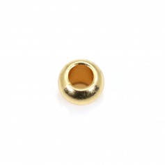 Big hole bead 3mm - 304 stainless steel gold plated x 10 pcs