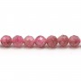 Tourmaline dark pink, in shape of round faceted, measuring 4mm x 6pcs