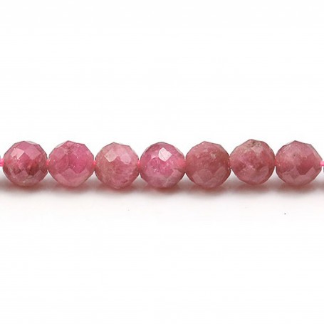Tourmaline dark pink, in shape of round faceted, measuring 4mm x 6pcs