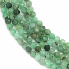Emerald, in round faceted shape, 3mm x 39cm