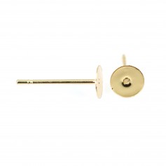 Pin d'oreille disc 5mm - 304 stainless steel gold-plated x 4pcs