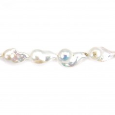 White freshwater cultured pearl baroque x 40cm