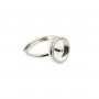 Einstellbarer Ring für 10mm Donut-Cabochon - Zirkoniumoxid - Silber x 1Stk