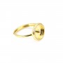 Einstellbarer Ring für 10mm Donut-Cabochon - Zirkoniumoxid - Vergoldet x 1Stk