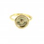 Adjustable ring for 10mm donut cabochon - zirconium oxide - Gold x 1pc