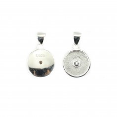 Pendant for 10mm donut cabochon - zirconium oxide & 925 silver x 1pc