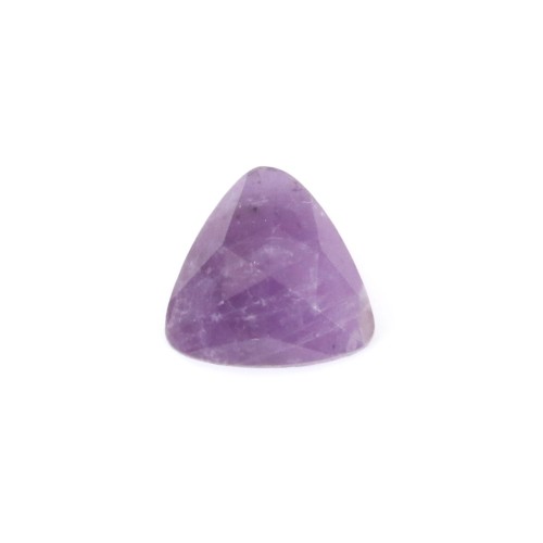 Amethyst faceted triangle cabochon 10mm x 1pc