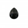 Obsidian Cabochon Tropfen facettiert 8x10mm x 1pc