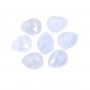 Chalcedony faceted drop cabochon 8x10mm x 1pc
