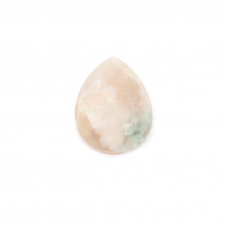 Cherry blossom Agate faceted drop cabochon 8x10mm x 1pc