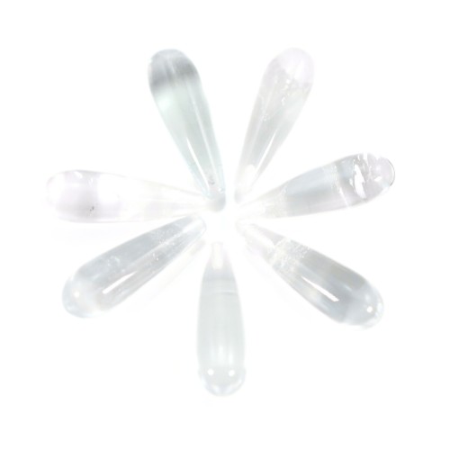 Cristal de rocha gota semi-perfurada 7x23mm x 1pc