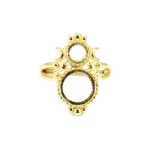 Adjustable ring for round cabochon 6 & 10mm - Gold x 1pc