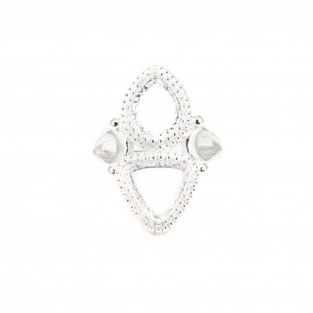 Verstellbarer Ring für Tropfen- & Dreieck-Cabochon - 925er Silber x 1Stk