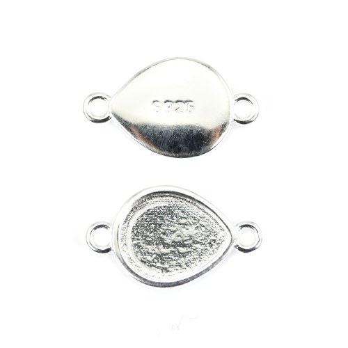 Abstandshalter für Tropfen-Cabochon 8x10mm - 925er Silber x 1Stk