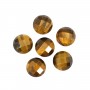 Round faceted Tiger eye cabochon 10mm x 1pc