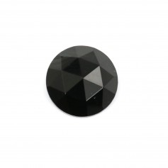 Obsidian Cabochon rund facettiert 10mm x 1pc