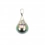 Pendentif Perles Tahiti bélière Argent 925 10.3x23mm x 1pc