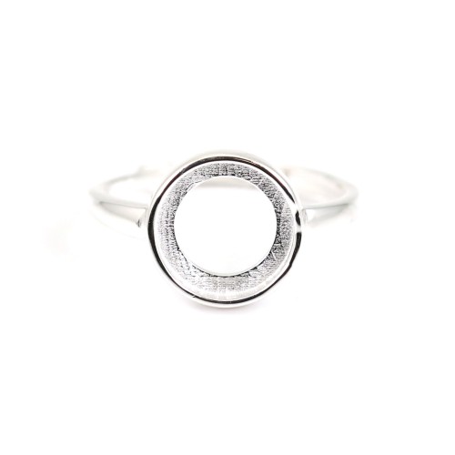 Verstellbarer Ring für runden Cabochon 10mm - 925er Silber x 1St