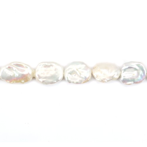 Freshwater cultured pearl, white, keshi, 12-13mm x 41cm