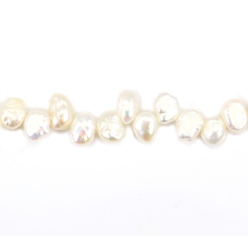 Perla coltivata d'acqua dolce, bianca, barocca, 6-6,5 mm x 36 cm