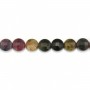 Multicolored tourmaline, in round and flat faceted shape, 6mm x 39cm