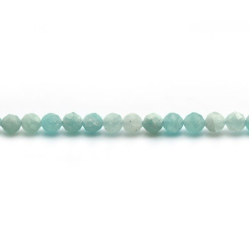 Amazonite of Perou, in round faceted shape, 3mm x 10pcs
