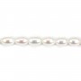 White drop-shape freshwater pearls on thread 9-13mm x 40cm
