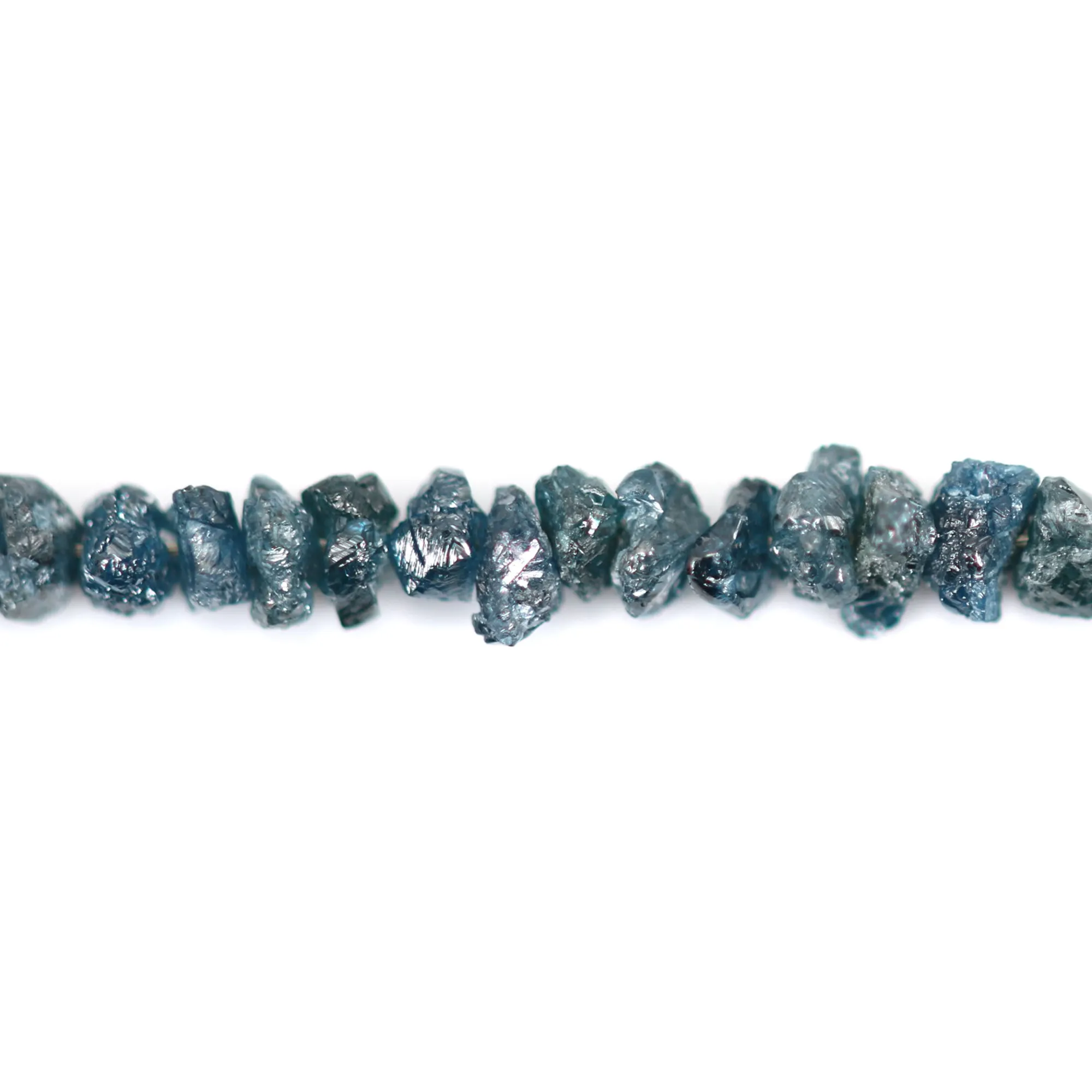 2 Diamants Bruts Baguette Bleus Naturels - Taille 3x1.5mm - Clarté I3 - Pour Bijouterie DIY