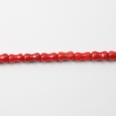Carrete de bambú teñido de rojo marino 6x3.5mm x 40cm