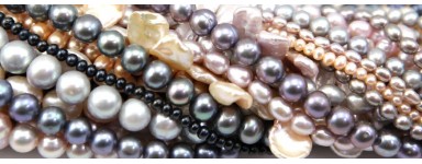 Perlas cultivadas de agua dulce en alambre